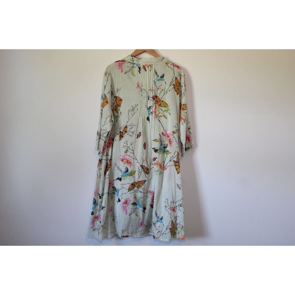 LA CERA Hummingbird Butterfly Print Dress Green Sundress Plus Size 1X H14855 - Picture 6 of 8